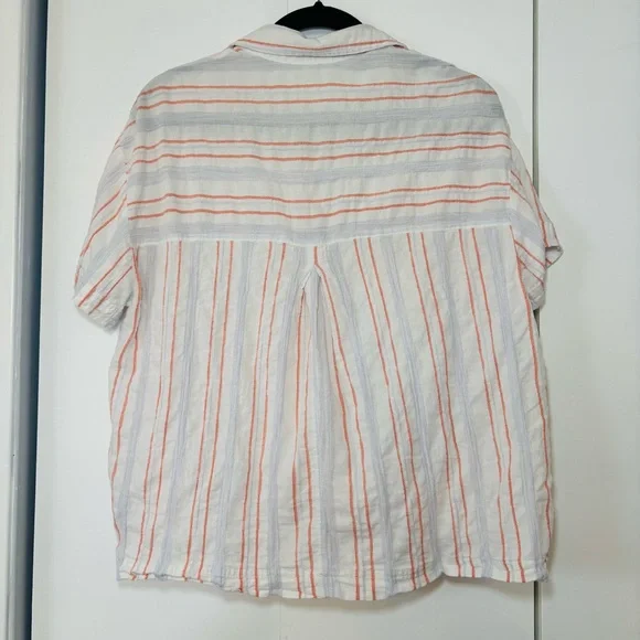 Madewell Women’s Beachside Seersucker Stripe Shirt Medium White - Picture 4 of 9